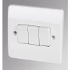 Discount 🤩 MK Logic Plus 10AX 3-Gang 2-Way Light Switch White 🎁 -Deals Sockets Store 11860 P