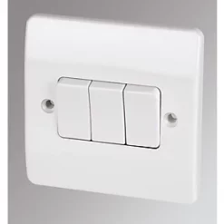 Discount 🤩 MK Logic Plus 10AX 3-Gang 2-Way Light Switch White 🎁