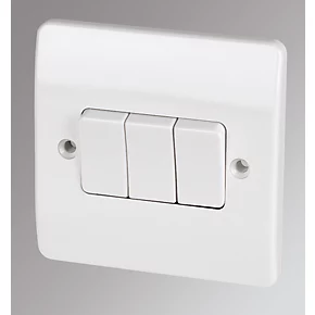 Discount 🤩 MK Logic Plus 10AX 3-Gang 2-Way Light Switch White 🎁 3 Discount 🤩 MK Logic Plus 10AX 3-Gang 2-Way Light Switch White 🎁