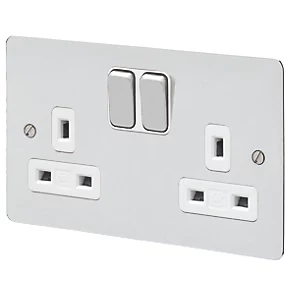 Coupon ๐ MK Edge 13A 2-Gang DP Switched Plug Socket Polished Chrome with White Inserts ๐ 2 Coupon ๐ MK Edge 13A 2-Gang DP Switched Plug Socket Polished Chrome with White Inserts ๐