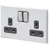New โญ MK Aspect 13A 2-Gang DP Switched Plug Socket Polished Chrome with Black Inserts ๐ 1 New โญ MK Aspect 13A 2-Gang DP Switched Plug Socket Polished Chrome with Black Inserts ๐ -Deals Sockets Store 130FF P