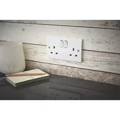 Deals 👍 MK Logic Plus 13A 2-Gang DP Switched Plug Socket White 😀 -Deals Sockets Store 15747 A2