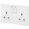 Coupon 🎁 MK Aspect 13A 2-Gang DP Switched Plug Socket White with Colour-Matched Inserts 🎁 -Deals Sockets Store 170FF P