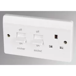 Wholesale 😍 MK Logic Plus 45A 2-Gang DP Cooker Switch & 13A DP Switched Socket White ⭐