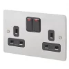 Brand new ๐ MK Edge 13A 2-Gang DP Switched Plug Socket Brushed Stainless Steel with Neon with Black Inserts ๐ 1 Brand new ๐ MK Edge 13A 2-Gang DP Switched Plug Socket Brushed Stainless Steel with Neon with Black Inserts ๐ -Deals Sockets Store 209FF P