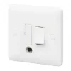 Flash Sale 👍 MK Base 13A Switched Fused Spur & Flex Outlet White with White Inserts 🔔 -Deals Sockets Store 265PF P
