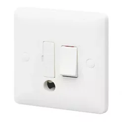 Flash Sale ???? MK Base 13A Switched Fused Spur & Flex Outlet White with White Inserts ????