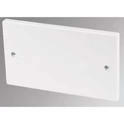Outlet 🌟 MK Logic Plus 2-Gang Blanking Plate White 🎉