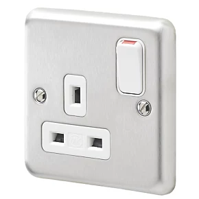 Promo 😉 MK Albany Plus 13A 1-Gang DP Switched Plug Socket Brushed Stainless Steel with White Inserts 🛒 3 Promo 😉 MK Albany Plus 13A 1-Gang DP Switched Plug Socket Brushed Stainless Steel with White Inserts 🛒