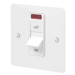 Discount 🥰 MK Edge 32A 1-Gang DP Control Switch White with Neon with Colour-Matched Inserts ⌛