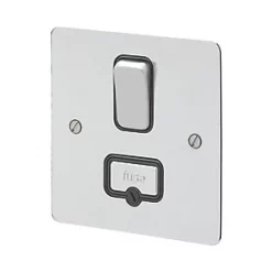 Budget ✨ MK Edge 13A Switched Fused Spur Polished Chrome with Black Inserts ⭐