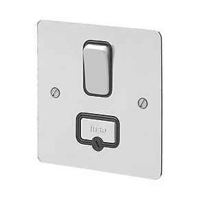 Budget ✨ MK Edge 13A Switched Fused Spur Polished Chrome with Black Inserts ⭐ 3 Budget ✨ MK Edge 13A Switched Fused Spur Polished Chrome with Black Inserts ⭐