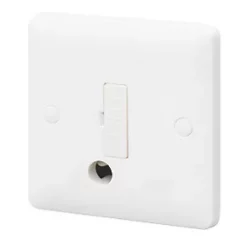 New 😀 MK Base 13A Unswitched Fused Spur & Flex Outlet White with White Inserts 🔥