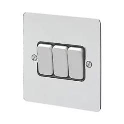 Best reviews of ✔️ MK Edge 10AX 3-Gang 2-Way Switch Polished Chrome with Black Inserts 😍