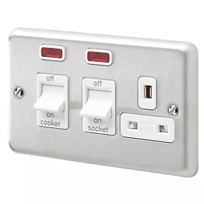 Best reviews of ❤️ MK Albany Plus 45A 2-Gang DP Cooker Switch & 13A DP Switched Socket Brushed Stainless Steel with Neon with White Inserts ⌛ 3 Best reviews of ❤️ MK Albany Plus 45A 2-Gang DP Cooker Switch & 13A DP Switched Socket Brushed Stainless Steel with Neon with White Inserts ⌛