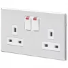 Cheap ⌛ MK Aspect 13A 2-Gang DP Switched Plug Socket Polished Chrome with Neon with White Inserts 👏 1 Cheap ⌛ MK Aspect 13A 2-Gang DP Switched Plug Socket Polished Chrome with Neon with White Inserts 👏 -Deals Sockets Store 415FF P