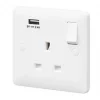 Flash Sale 👏 MK Base 13A 1-Gang DP Switched Socket + 2.4A 1-Outlet Type A USB Charger White with White Inserts ⌛ 2 Flash Sale 👏 MK Base 13A 1-Gang DP Switched Socket + 2.4A 1-Outlet Type A USB Charger White with White Inserts ⌛ -Deals Sockets Store 425PF P