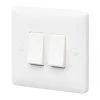 Discount 👏 MK Base 10AX 2-Gang 2-Way Light Switch White ✔️ -Deals Sockets Store 438PF P