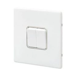 Best Pirce ✔️ MK Aspect 10AX 2-Gang 2-Way Switch White with Colour-Matched Inserts ✔️