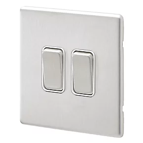 Deals ???? MK Aspect 20AX 2-Gang 2-Way Switch Brushed Stainless Steel with White Inserts ???? 3 Deals ???? MK Aspect 20AX 2-Gang 2-Way Switch Brushed Stainless Steel with White Inserts ????