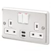 Promo ๐ MK Albany Plus 13A 2-Gang DP Switched Socket + 2A 2-Outlet Type A USB Charger Brushed Stainless Steel with White Inserts โจ 2 Promo ๐ MK Albany Plus 13A 2-Gang DP Switched Socket + 2A 2-Outlet Type A USB Charger Brushed Stainless Steel with White Inserts โจ -Deals Sockets Store 492HX P