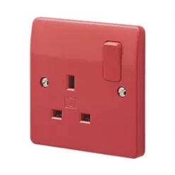 Deals 😍 MK Logic Plus 13A 1-Gang DP Switched Plug Socket Red 👏
