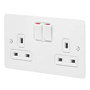 Buy ๐ MK Edge 13A 2-Gang DP Switched Plug Socket White with Colour-Matched Inserts ๐ 3 Buy ๐ MK Edge 13A 2-Gang DP Switched Plug Socket White with Colour-Matched Inserts ๐