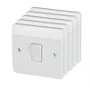 Cheapest 👍 MK Logic Plus 10AX 1-Gang 1-Way Light Switch White 5 Pack 🎁 -Deals Sockets Store 54564 P