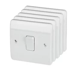 Cheapest 👍 MK Logic Plus 10AX 1-Gang 1-Way Light Switch White 5 Pack 🎁