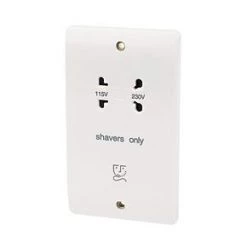 Coupon 😉 MK Logic Plus 2-Gang Dual Voltage Shaver Socket 115 / 230V White 😀