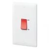 Hot Sale ✨ MK Base 45A 2-Gang DP Control Switch White with Red Inserts 💯 -Deals Sockets Store 609PF P