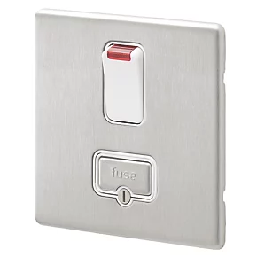 Deals 🔔 MK Aspect 13A Switched Fused Spur with Neon Brushed Stainless Steel with White Inserts 🤩 3 Deals 🔔 MK Aspect 13A Switched Fused Spur with Neon Brushed Stainless Steel with White Inserts 🤩