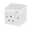 Wholesale ✔️ MK Logic Plus 13A 1-Gang DP Switched Plug Socket White 5 Pack 🌟 -Deals Sockets Store 65364 P