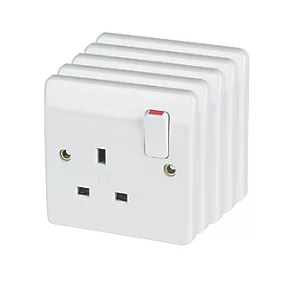 Wholesale โ๏ธ MK Logic Plus 13A 1-Gang DP Switched Plug Socket White 5 Pack ๐ 3 Wholesale โ๏ธ MK Logic Plus 13A 1-Gang DP Switched Plug Socket White 5 Pack ๐