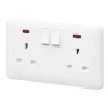Top 10 🧨 MK Base 13A 2-Gang SP Switched Socket White with Neon with White Inserts 👍 -Deals Sockets Store 658PF P