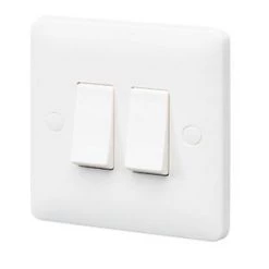 Buy 🎁 MK Base 10AX 2-Gang 1-Way Light Switch White 🎉