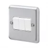Coupon 👏 MK Albany Plus 10AX 3-Gang 2-Way Switch Brushed Chrome with White Inserts 💯 1 Coupon 👏 MK Albany Plus 10AX 3-Gang 2-Way Switch Brushed Chrome with White Inserts 💯 -Deals Sockets Store 670FF P