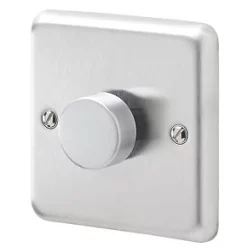 Deals ⌛ MK Albany Plus 1-Gang 2-Way Dimmer Switch Brushed Steel ????