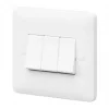 Cheapest 👏 MK Base 10AX 3-Gang 2-Way Light Switch White 😀 -Deals Sockets Store 686PF P