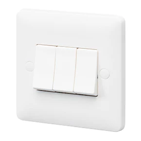 Cheapest 👏 MK Base 10AX 3-Gang 2-Way Light Switch White 😀 3 Cheapest 👏 MK Base 10AX 3-Gang 2-Way Light Switch White 😀