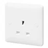 Discount 💯 MK Base 13A 1-Gang Unswitched Socket White with White Inserts ⭐ -Deals Sockets Store 736PF P