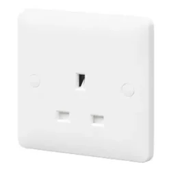 Discount 💯 MK Base 13A 1-Gang Unswitched Socket White with White Inserts ⭐