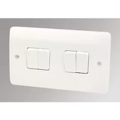 Buy 😉 MK Logic Plus 10AX 4-Gang 2-Way Light Switch White 🔔