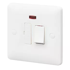 Outlet โจ MK Base 13A Switched Fused Spur with Neon White with White Inserts ๐ฅ 3 Outlet โจ MK Base 13A Switched Fused Spur with Neon White with White Inserts ๐ฅ