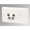 Best Sale 🛒 MK Logic Plus 2-Gang Quadruplex Multimedia Socket White 🥰 -Deals Sockets Store 77448 P