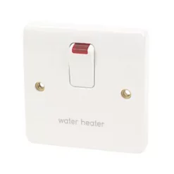 Discount 👏 MK Logic Plus 20A 1-Gang DP Water Heater Switch White with Neon ⭐