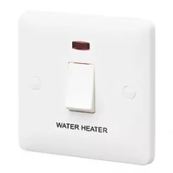 Buy ???? MK Base 20AX 1-Gang DP Water Heater Switch White with Neon with White Inserts ????