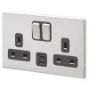 Top 10 🤩 MK Aspect 13A 2-Gang DP Switched Socket + 2A 2-Outlet Type A USB Charger Brushed Stainless Steel with Black Inserts ⌛ 1 Top 10 🤩 MK Aspect 13A 2-Gang DP Switched Socket + 2A 2-Outlet Type A USB Charger Brushed Stainless Steel with Black Inserts ⌛ -Deals Sockets Store 823HX P