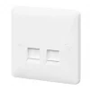 Discount 🎉 MK Base Double RJ45 Ethernet Socket White with White Inserts 🔔 -Deals Sockets Store 842PF P