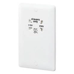 Cheap 💯 MK Base 1-Gang Dual Voltage Shaver Socket 115 / 230V White 🛒